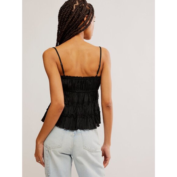 FREE PEOPLE Matilda Tie Tank / Black Combo - Picture 6 of 10